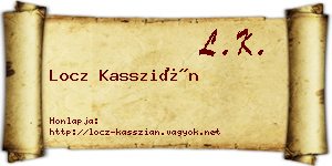 Locz Kasszián névjegykártya